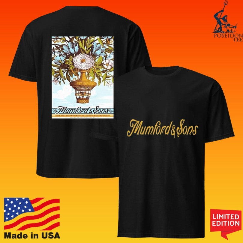 Mumford & Sons June 6 2026 Boulder T-shirt
