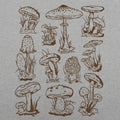 Mushrooms Vintage Botanical Illustration Grid