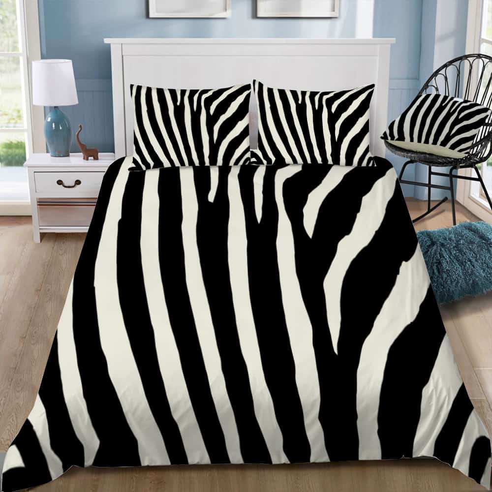 Zebra Stripes Bedding Set (Duvet Cover & Pillow Shams)