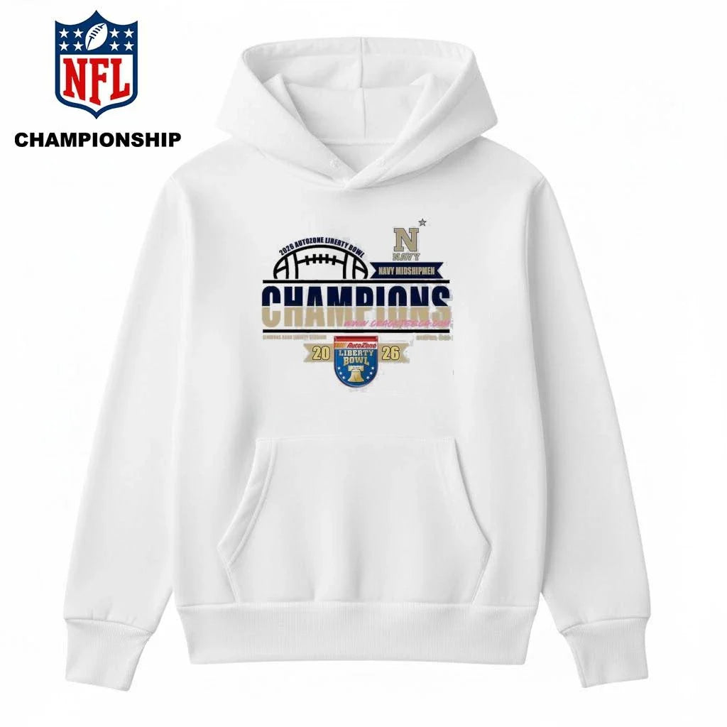 Navy Midshipmen 2026 AutoZone Liberty Bowl Champions Locker Room Bound Shirt
