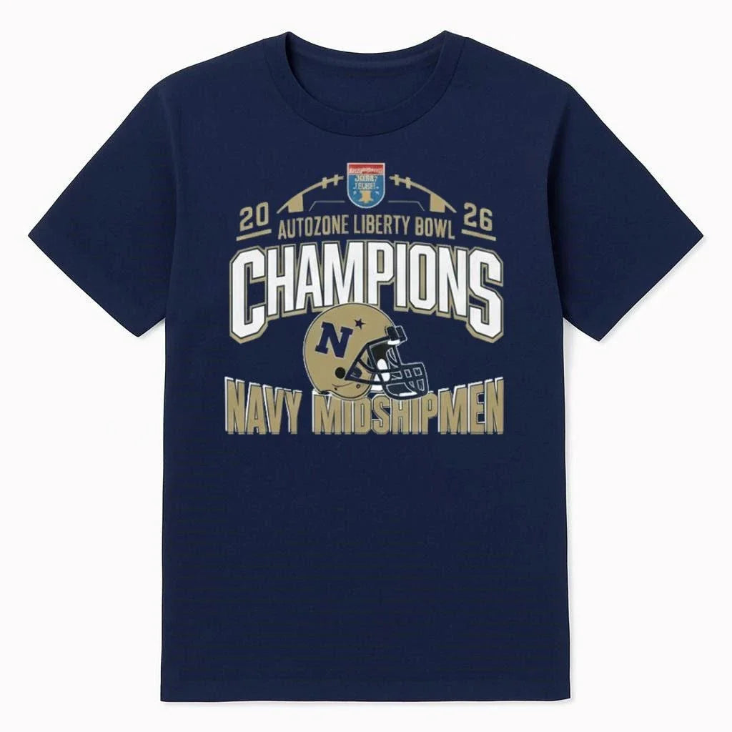 Navy Midshipmen 2026 Liberty Bowl Champions Celebrating 2026 Shirt