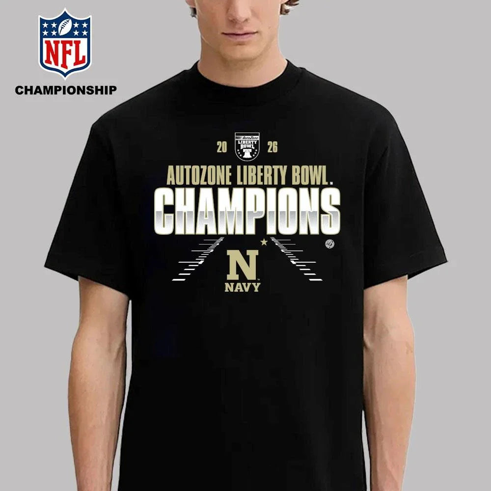Navy Midshipmen Football 2026 AutoZone Liberty Bowl Champions Shirt