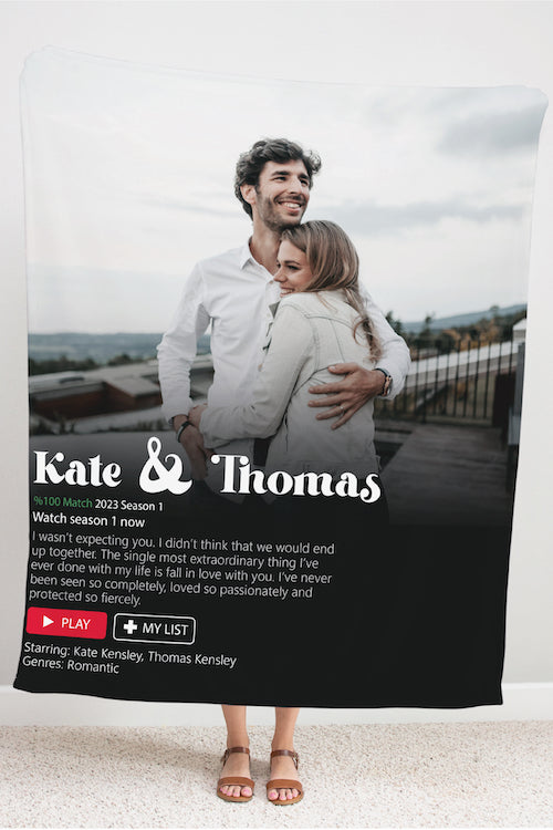 Custom Story of Couple Fleece Blanket