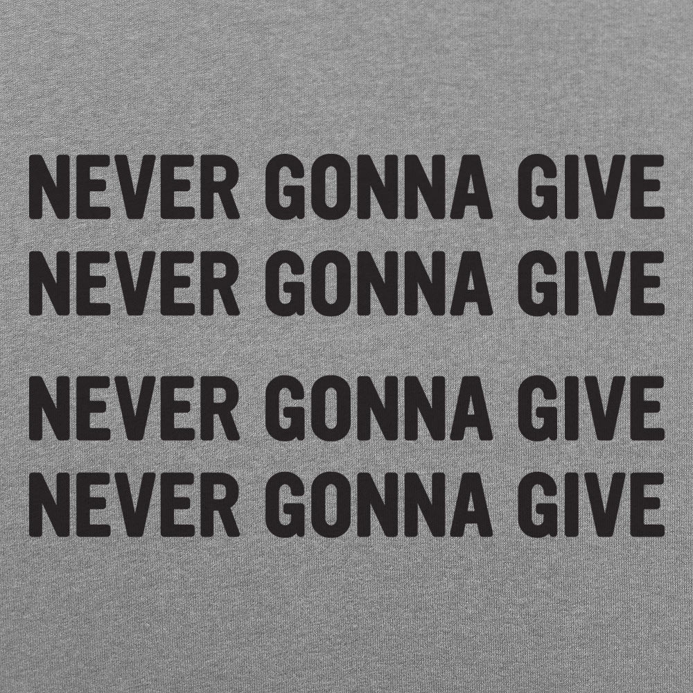 Never Gonna Give Repeated 80s Retro Song Lyric