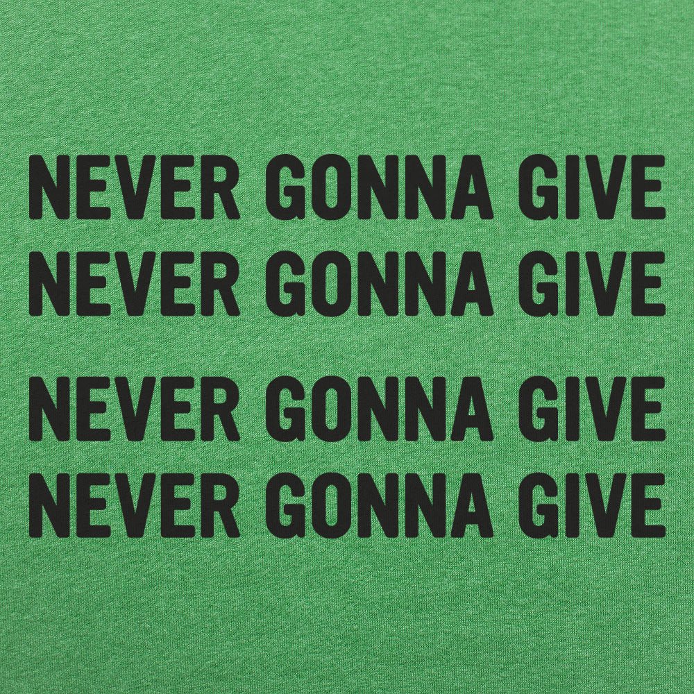Never Gonna Give Repeated 80s Retro Song Lyric