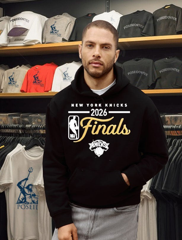 New York Knicks 2026 Finals Gold Puff Print T-shirt