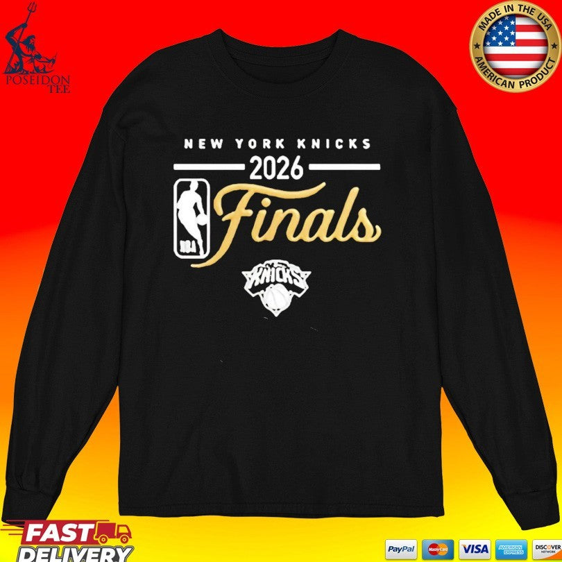 New York Knicks 2026 Finals Gold Puff Print T-shirt