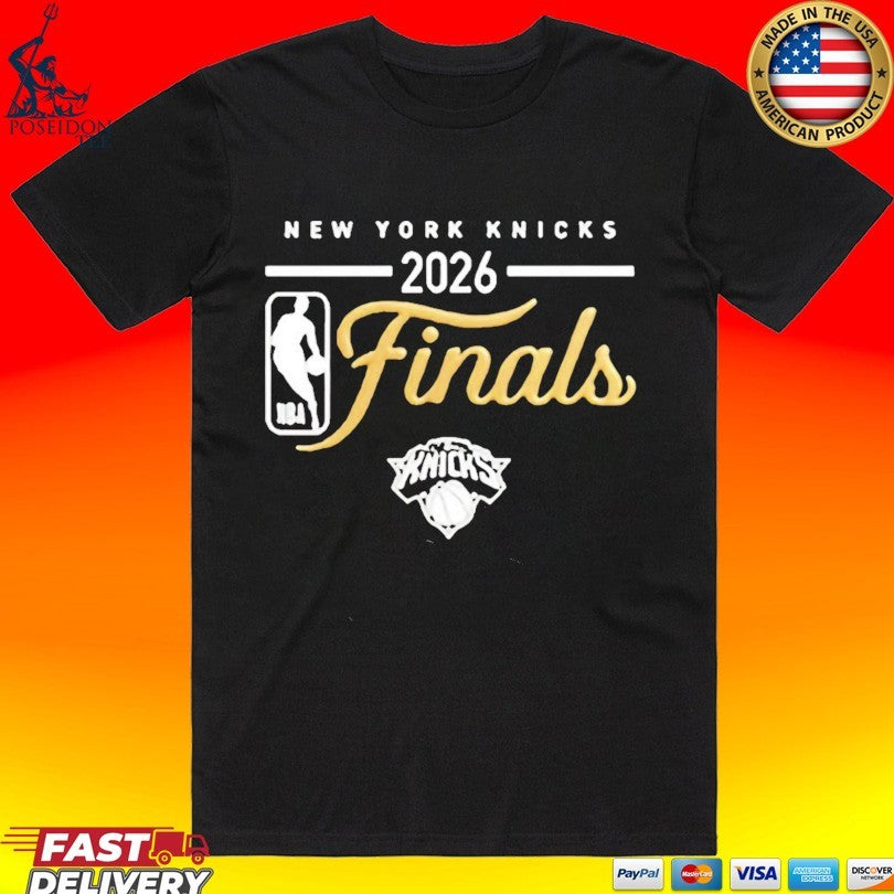New York Knicks 2026 Finals Gold Puff Print T-shirt