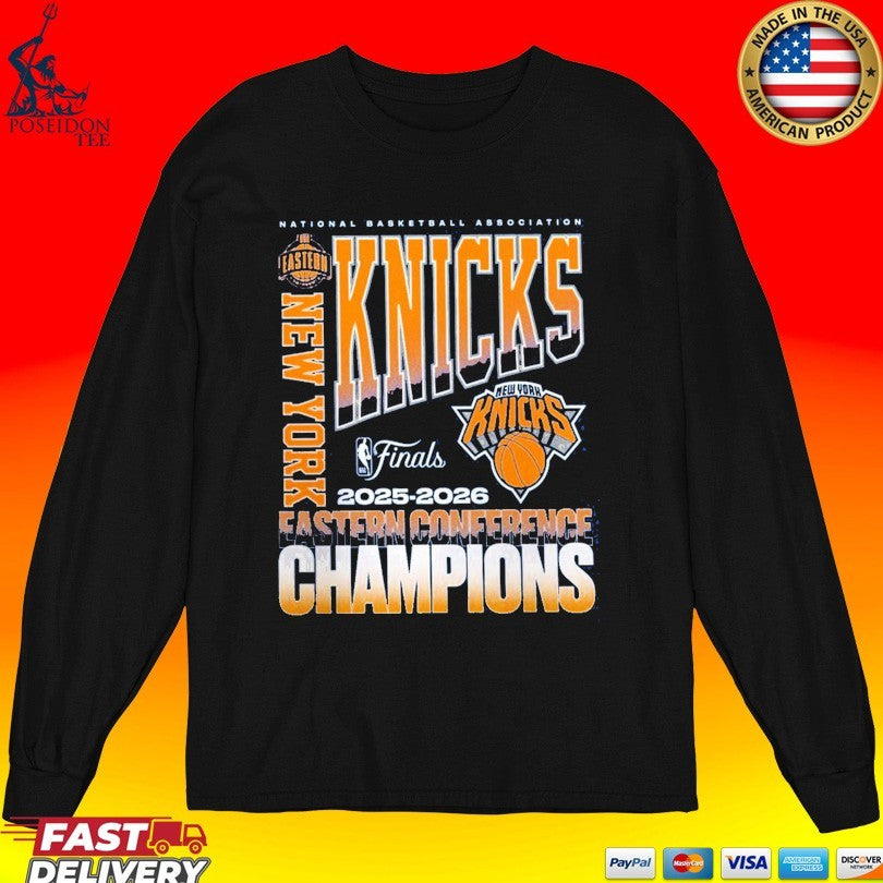 New York Knicks 2026 NBA Eastern Conference Champions Blue T-shirt