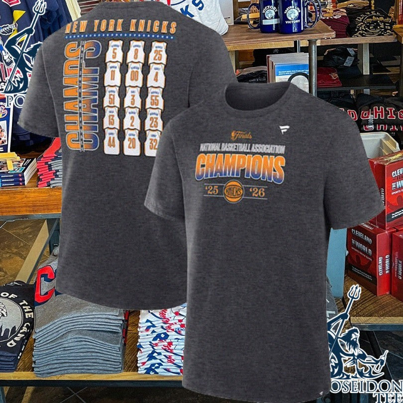 New York Knicks 2026 Nba Finals Champions Jersey Roster T-shirt