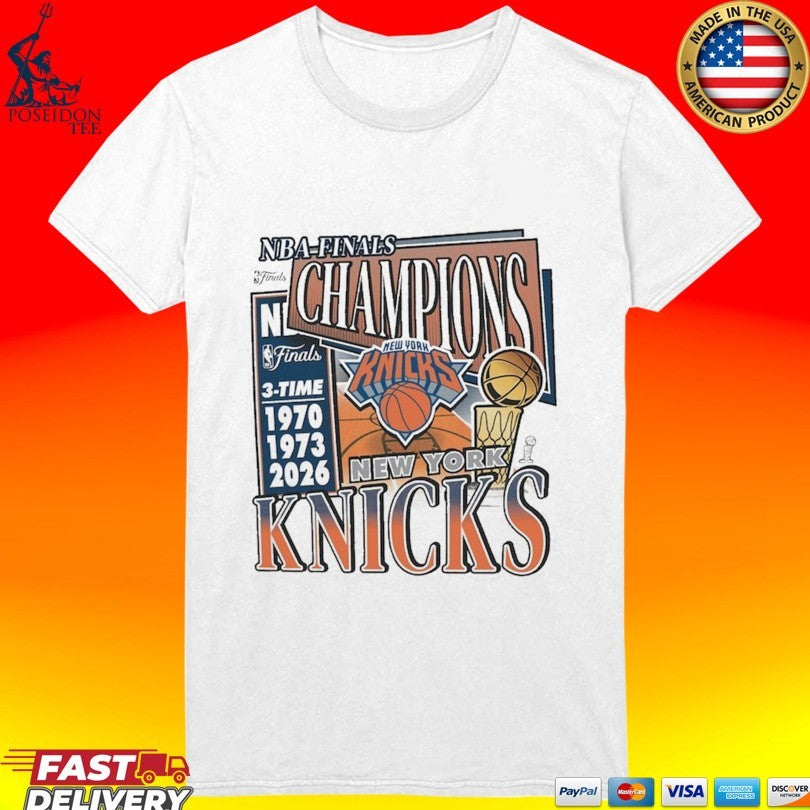 New York Knicks ’47 Three-time Nba Finals Champions Franklin T-shirt