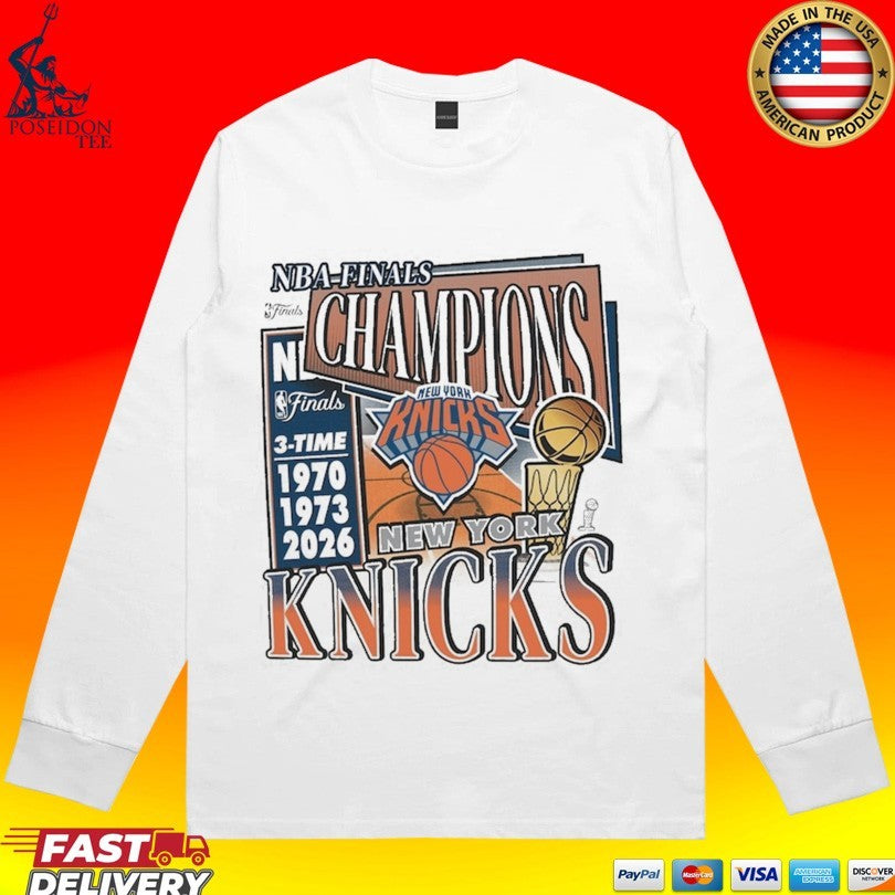 New York Knicks ’47 Three-time Nba Finals Champions Franklin T-shirt
