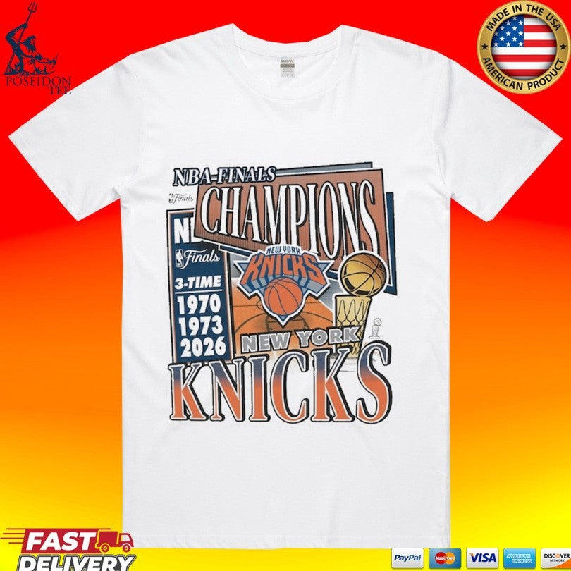 New York Knicks ’47 Three-time Nba Finals Champions Franklin T-shirt