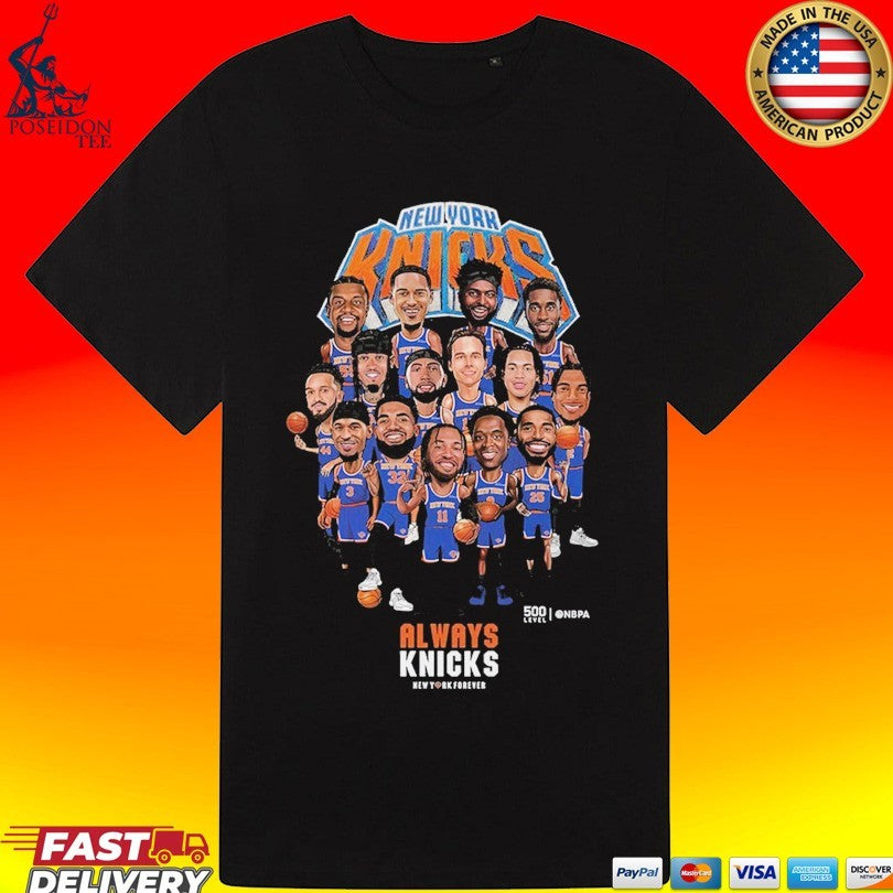 New York Knicks Always Knicks Playoffs 26 Team Caricature T-shirt