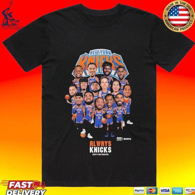 New York Knicks Always Knicks Playoffs 26 Team Caricature T-shirt