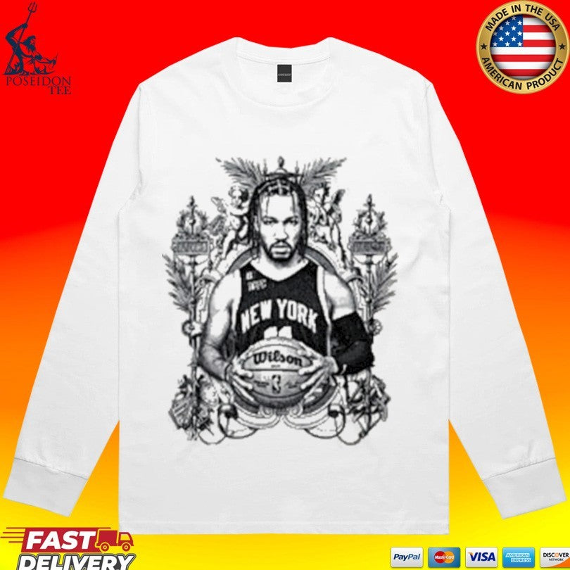 New York Knicks Jalen Brunson Charcoal Sketch T-shirt