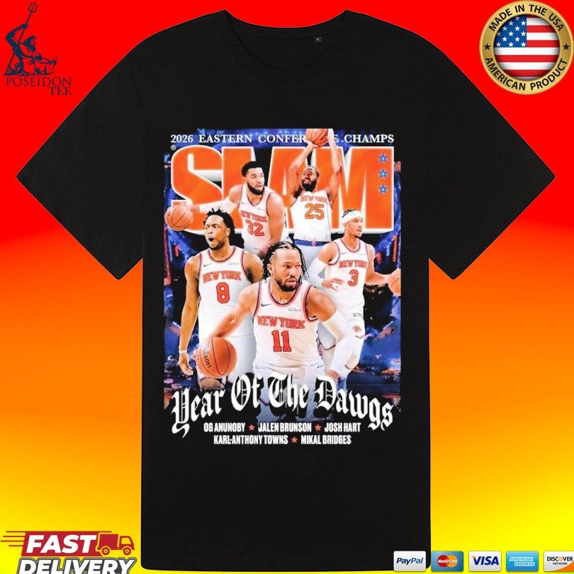 New York Knicks Slam 262 Year Of The Dawgs 2026 Eastern Conference Champs Magazine Cover T-shirt