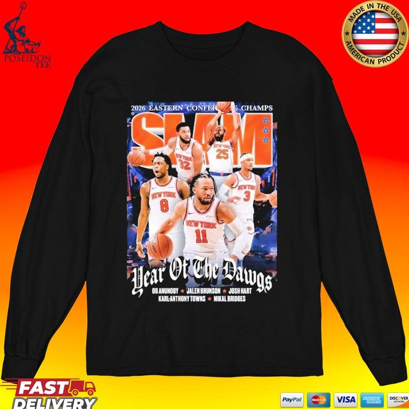New York Knicks Slam 262 Year Of The Dawgs 2026 Eastern Conference Champs Magazine Cover T-shirt