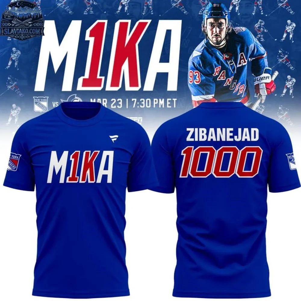 New York Rangers M1KA Night Mika Zibanejad 1000 NHL Games 2026 Shirt