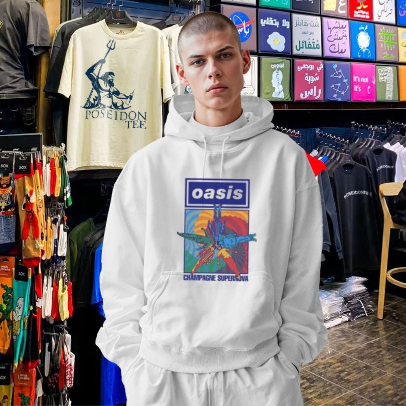 Oasis Champagne Supernova Band Floor Lay T-shirt