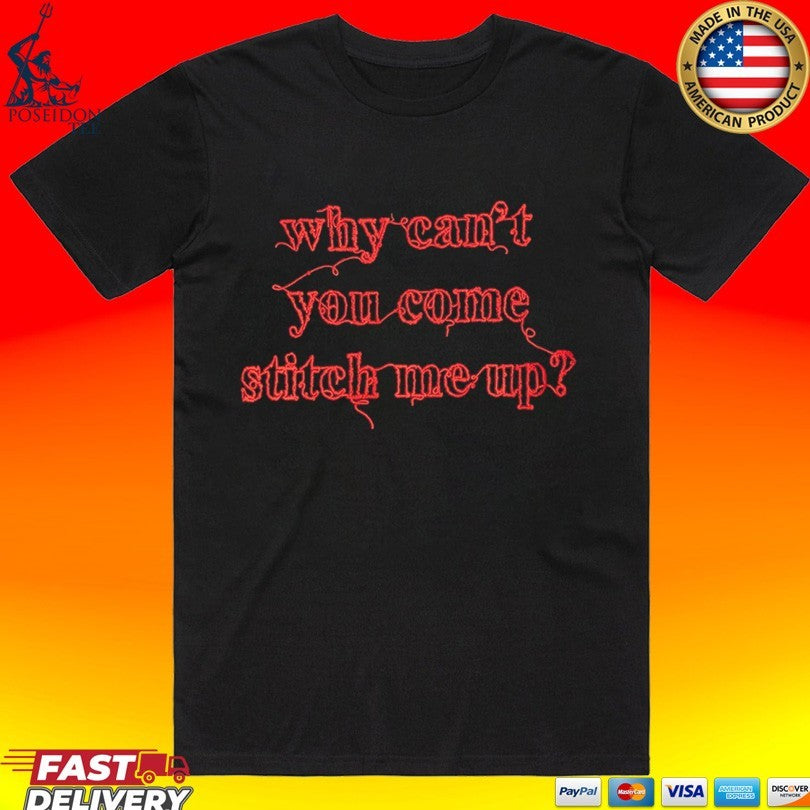 Olivia Rodrigo Why Can’t You Come Stitch Me Up Embroidered T-shirt