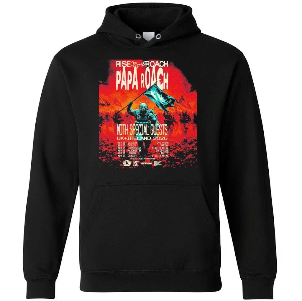 Papa Roach Rise Of The Roach UK And Ireland 2026 Tour Schedule Dates Shirt