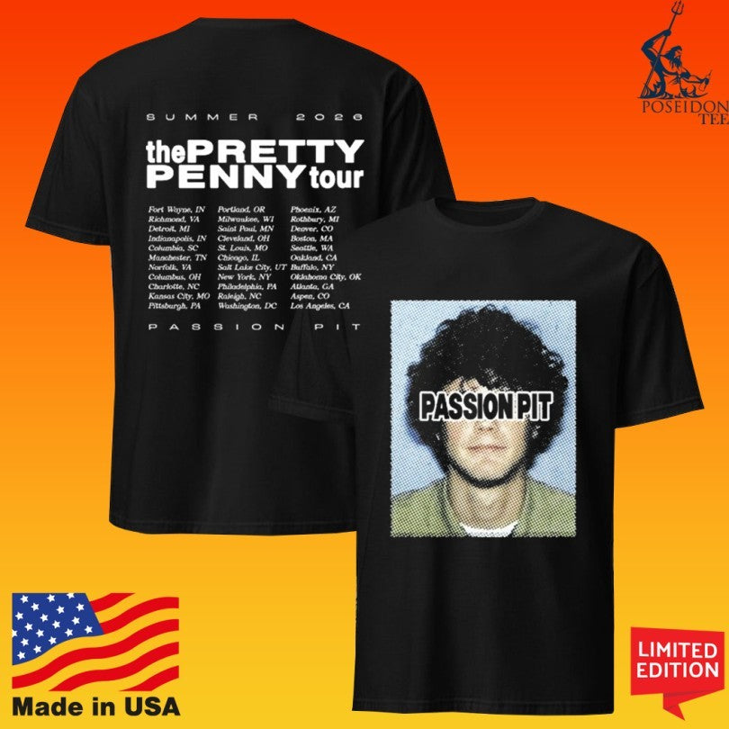 Passion Pit The Pretty Penny Tour 2026 Photo T-shirt