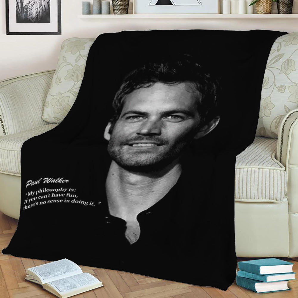 paul walker minimalistic Fleece Throw Blanket
