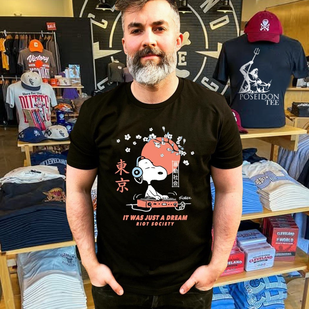 Peanuts Snoopy Japan Dj Mens It Was Just A Dream Riot Society T-shirt