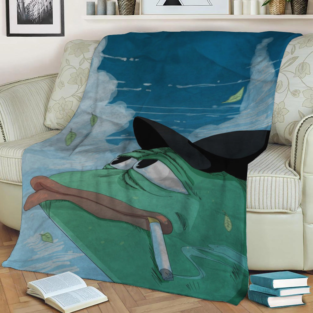 pepe the frog Fleece Throw Blanket