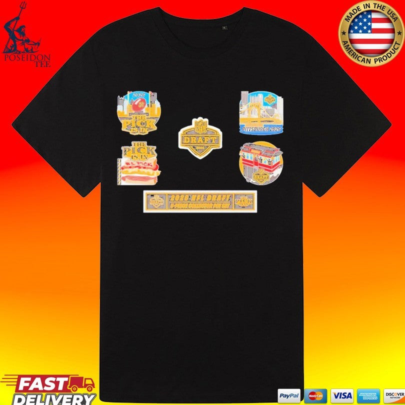 Pittsburgh Steelers Souvenir 2026 Nfl Draft Set 5-piece Collector Pin Set T-shirt