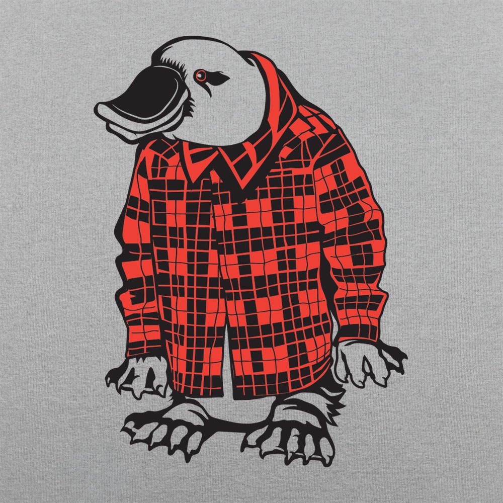 Plaidypus Platypus Wearing Red Plaid Flannel