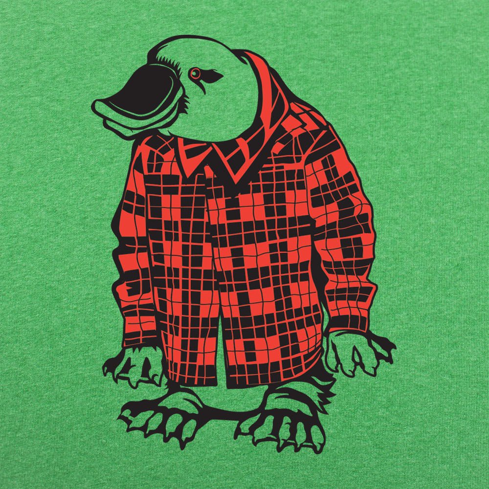 Plaidypus Platypus Wearing Red Plaid Flannel