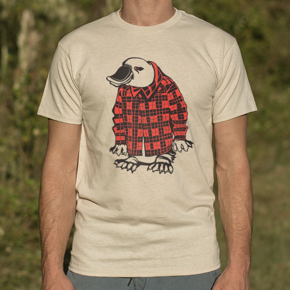 Plaidypus Platypus Wearing Red Plaid Flannel