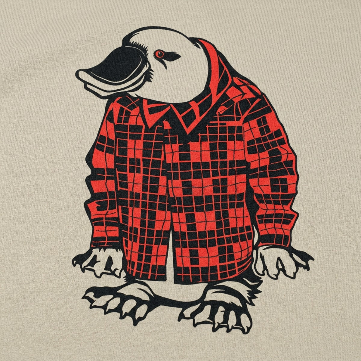 Plaidypus Platypus Wearing Red Plaid Flannel