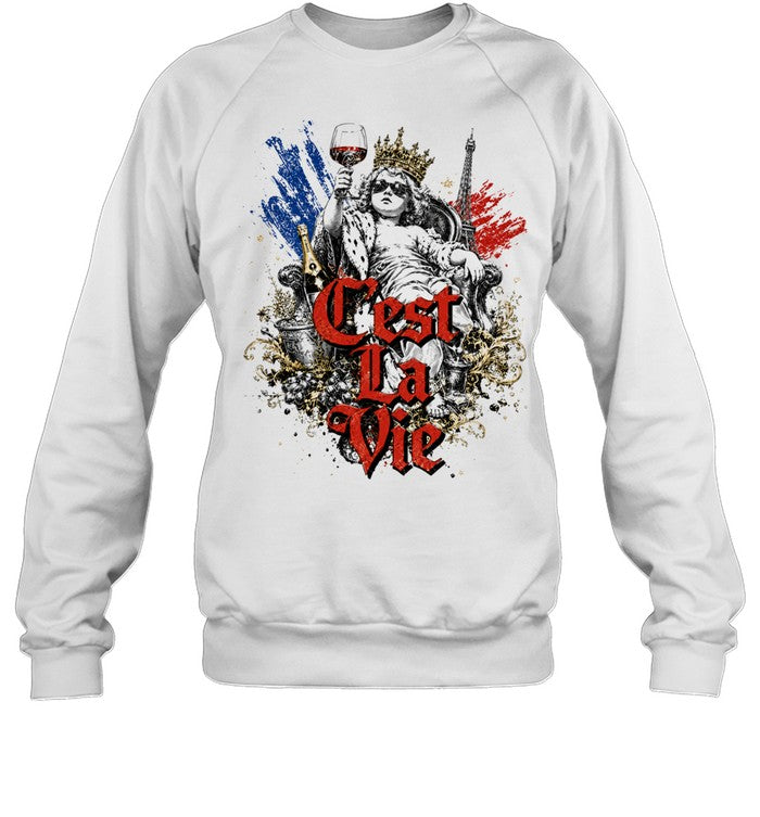 Cherub and Eiffel Tower Cest la Vie French Culture Shirt