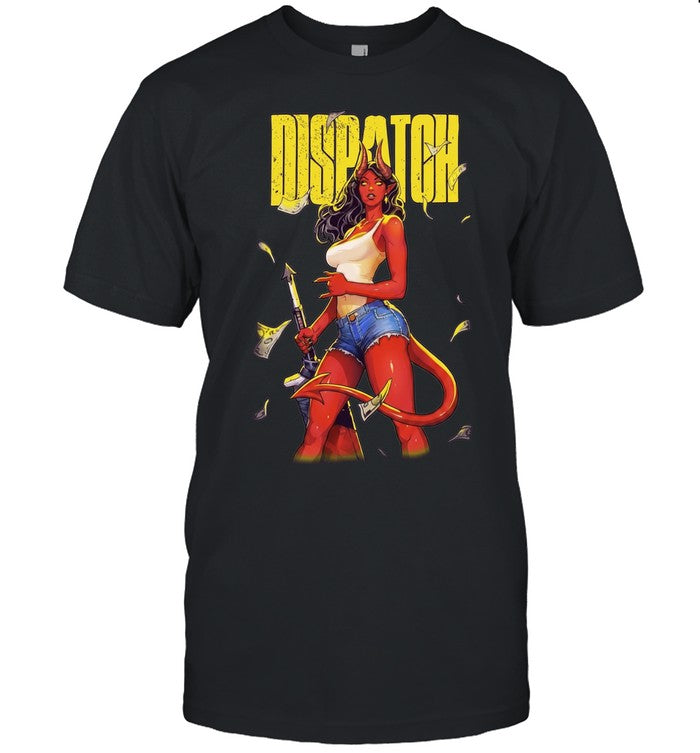 Succubus Demon Girl with Sword Dispatch falling money cash Shirt