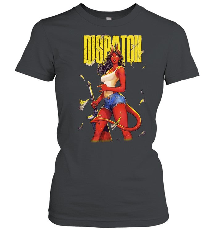 Succubus Demon Girl with Sword Dispatch falling money cash Shirt