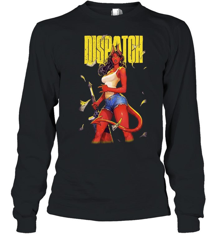 Succubus Demon Girl with Sword Dispatch falling money cash Shirt