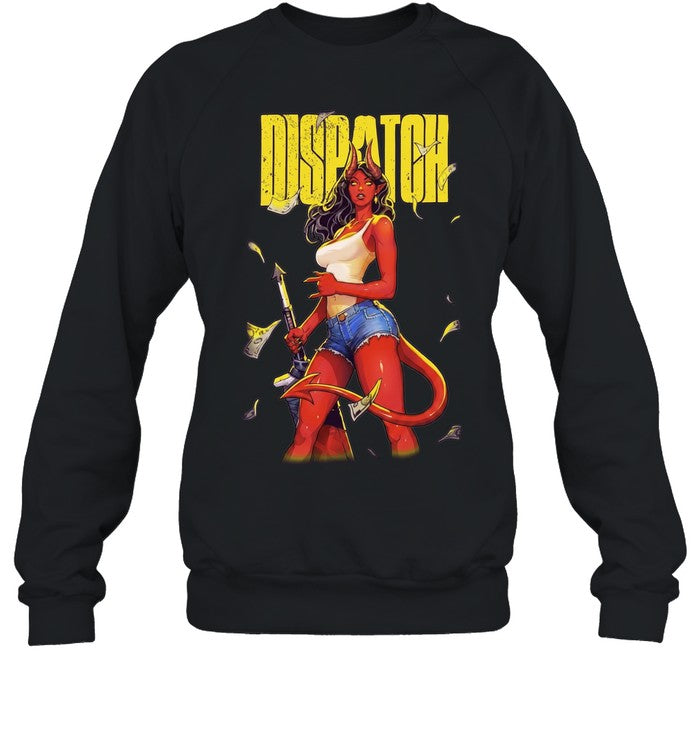Succubus Demon Girl with Sword Dispatch falling money cash Shirt