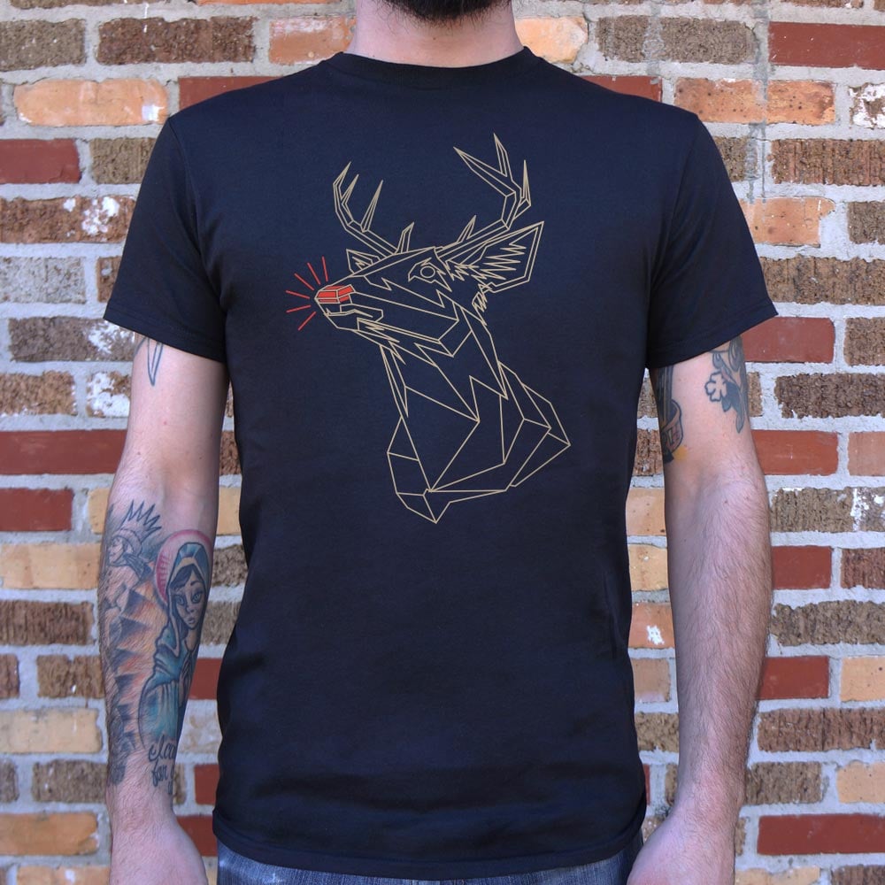 Polygon Rudolph Geometric Glowing Nose Reindeer