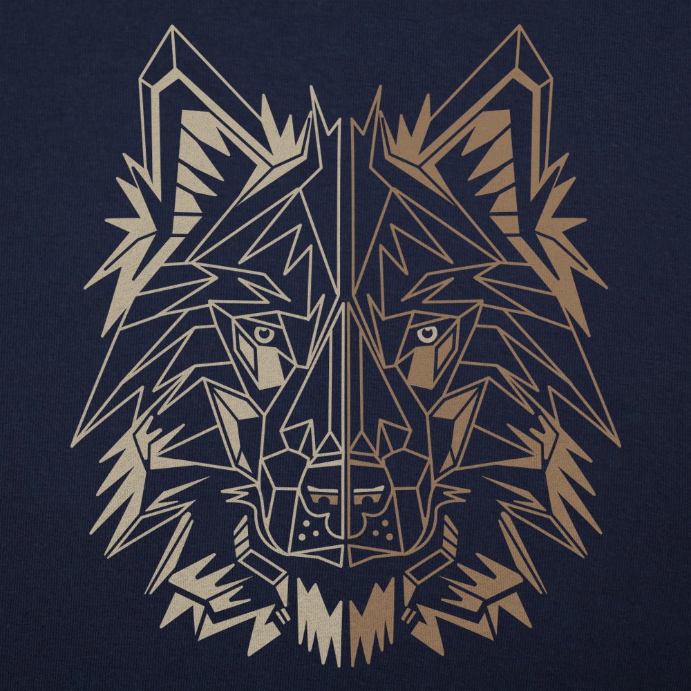 Polygon Wolf Geometric Gold Wolf Head Design