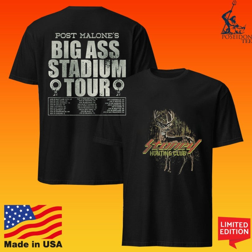 Post Malone Stoney Hunting Club Big Ass Stadium Tour T-shirt