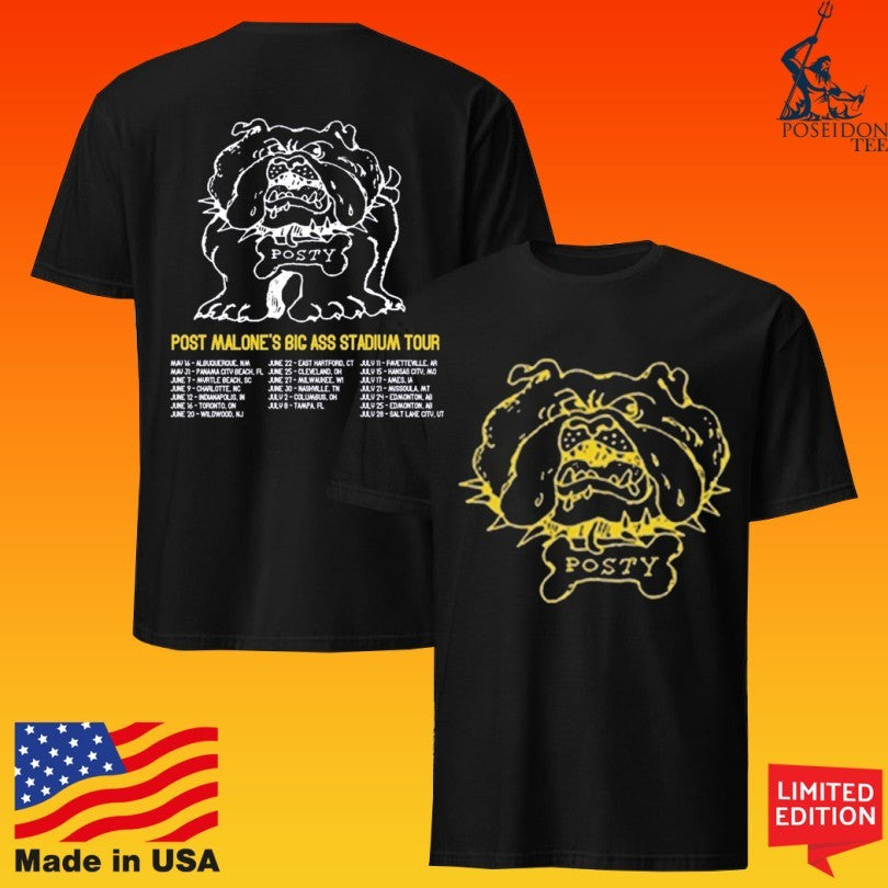 Posty Bulldog Post Malone’s Big Ass Stadium Tour T-shirt