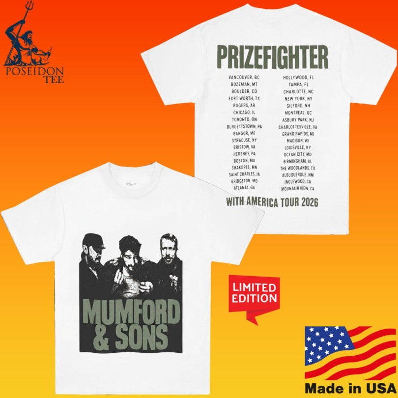 Prizefighter Mumford & Sons Tour 2026 North America T-shirt