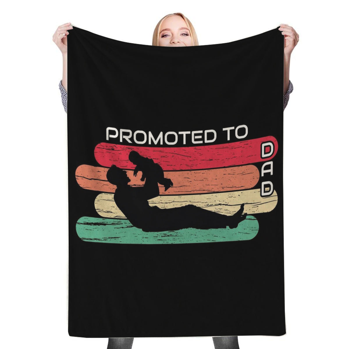 promoted to dad Fleece Throw Blanket