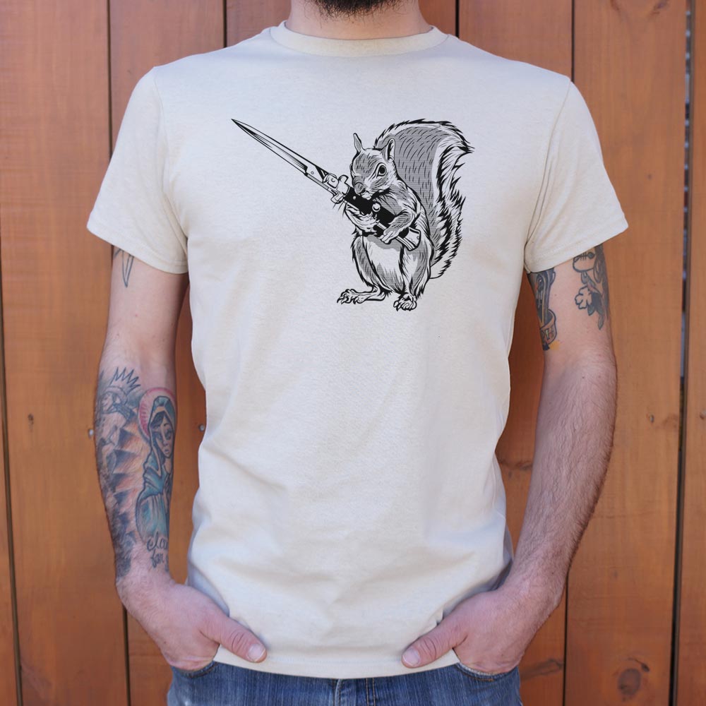 Protect Your Nuts Squirrel with Knife