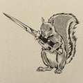 Protect Your Nuts Squirrel with Knife