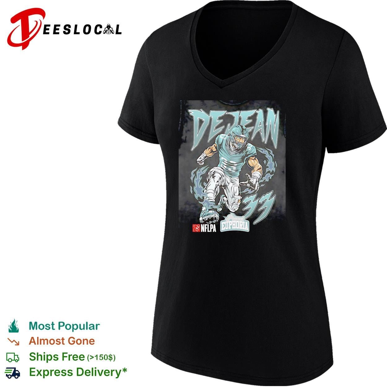 Cooper DeJean Philadelphia Eagles number 33 NFLPA Planet Euphoria graphic art shirt