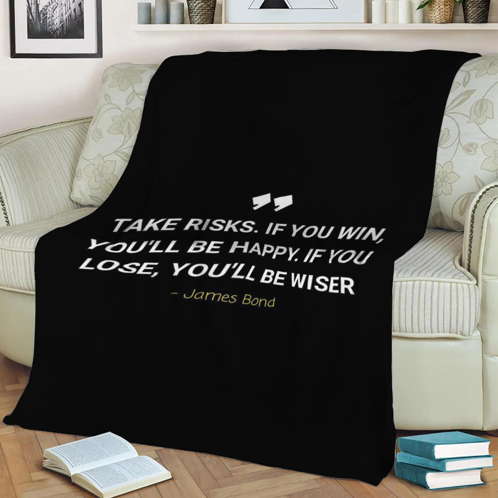 quotes james bond Fleece Throw Blanket